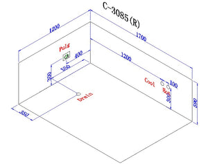 Vasca idromassaggio due posti stondata sx, riscaldatore 170x120cm Sicorage Risdao
