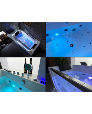 Vasca idromassaggio ful optional led ozono, riscaldatore 170x80x61cm Sicorage Airla