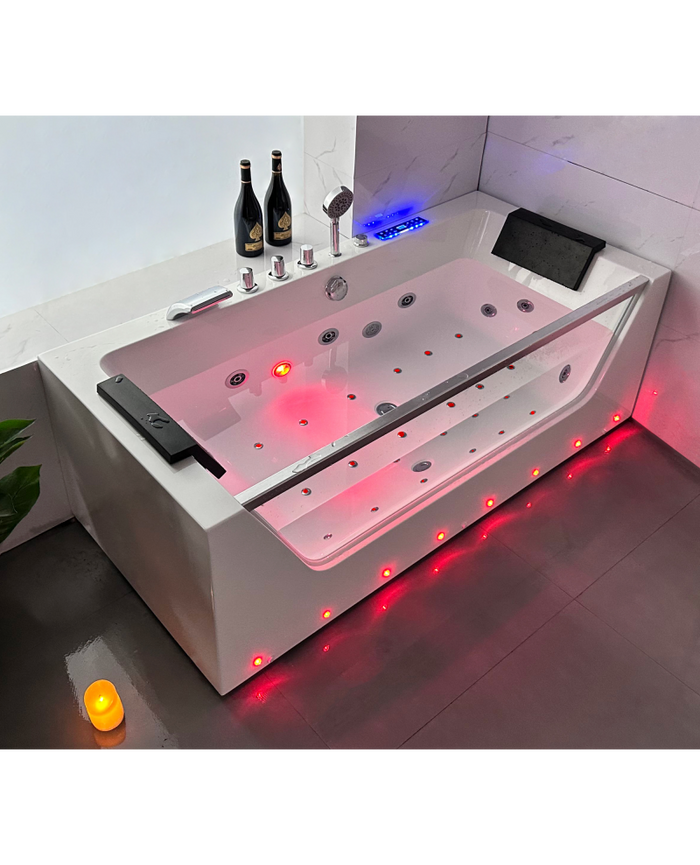 Vasca idromassaggio ful optional led ozono, riscaldatore 170x80x61cm Sicorage Airla
