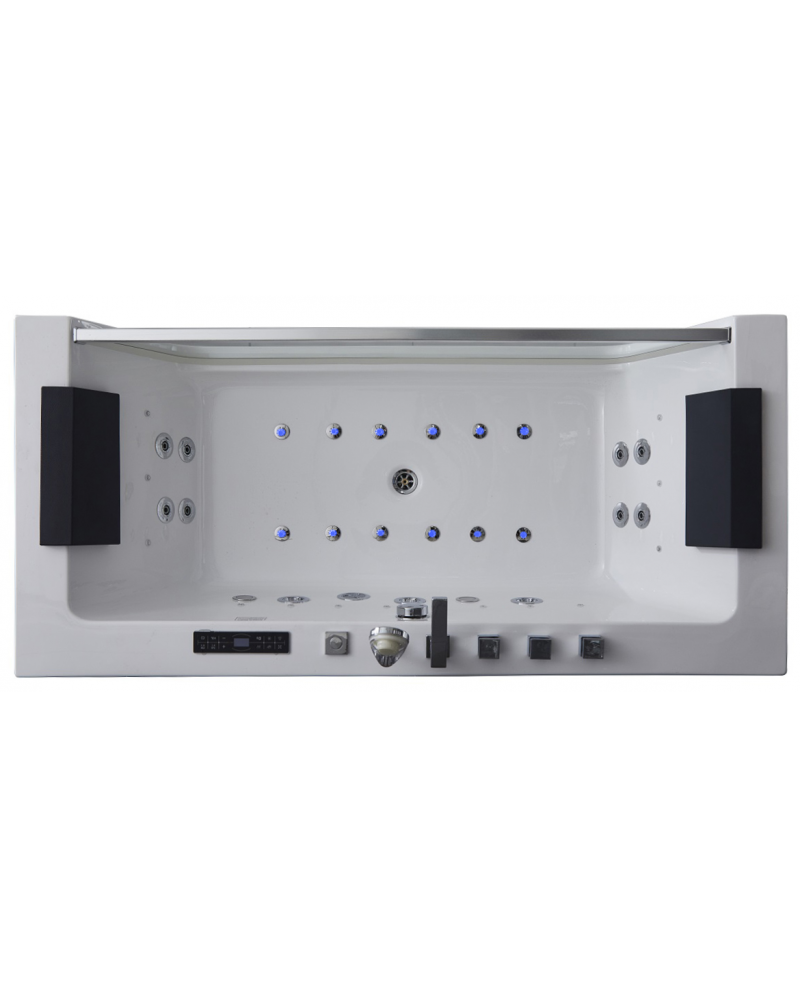 Vasca idromassaggio ful optional led ozono, riscaldatore 170x80x61cm Sicorage Airla