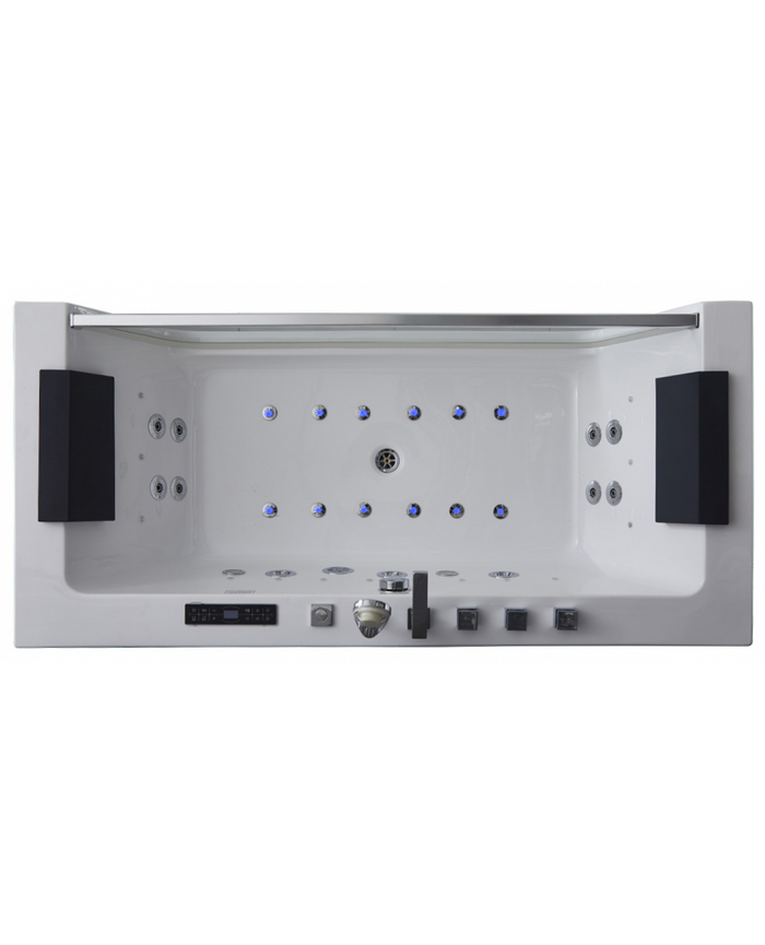 Vasca idromassaggio ful optional led ozono, riscaldatore 170x80x61cm Sicorage Airla