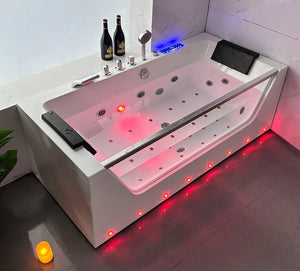 Vasca idromassaggio ful optional led ozono, riscaldatore 170x80x61cm Sicorage Airla