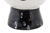 Vaso in porcellana bianco con disegno e base nero 14x18,2cm Pot Face