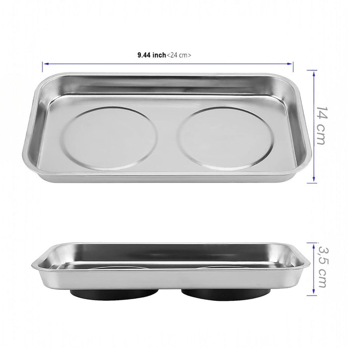Vassoio Magnetico In Acciaio Porta Minuterie Per Viti Bulloni Dadi 240 x 140 mm