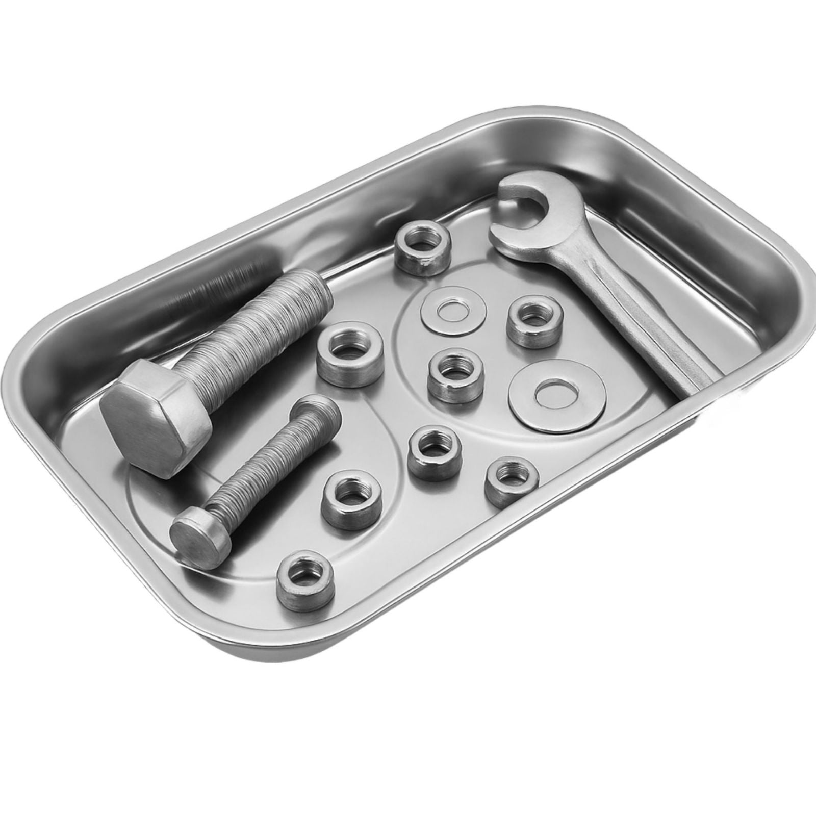 Vassoio Magnetico In Acciaio Porta Minuterie Per Viti Bulloni Dadi 240 x 140 mm