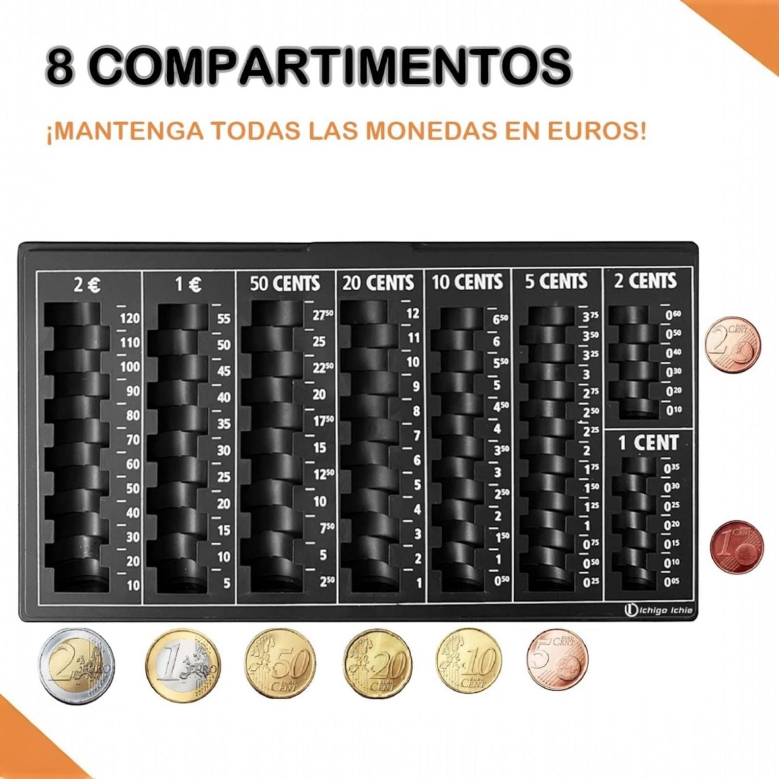 Vassoio organizer portamonete contamonete 8 scomparti art.70747