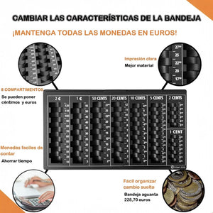 Vassoio organizer portamonete contamonete 8 scomparti art.70747