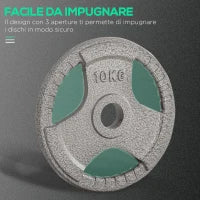 Set di 6 Dischi Pesi per Bilanciere e Manubri 2.5-35KG, Dischi palestra in Acciaio con Foro 50 cm, Ideali per Bilancieri Olimpionici, Argento