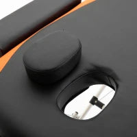 Lettino Massaggi Pieghevole, Portatile e Regolabile 185x60cm Nero e Arancione