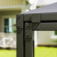 Gazebo da Giardino Estensibile con Ruote e Copertura in Poliestere UPF30+,  3x3 m/3x5.6 m, Grigio