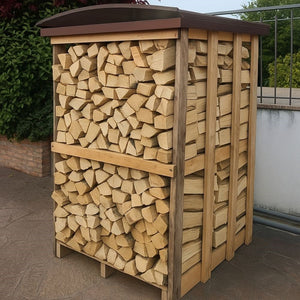 Struttura coprilegnaia e pallet corten eco dimensioni 115x115 cm