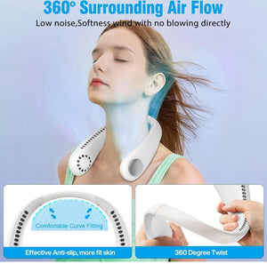 Ventilatore Da Collo Sport Palestra Ricaricabile Con 3 Velocità Regolabili