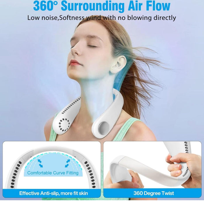 Ventilatore Da Collo Sport Palestra Ricaricabile Con 3 Velocità Regolabili