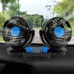 Ventilatore Portatile Da Viaggio Per Auto Camper Camion 12 Volt 2 VENTOLE T-517