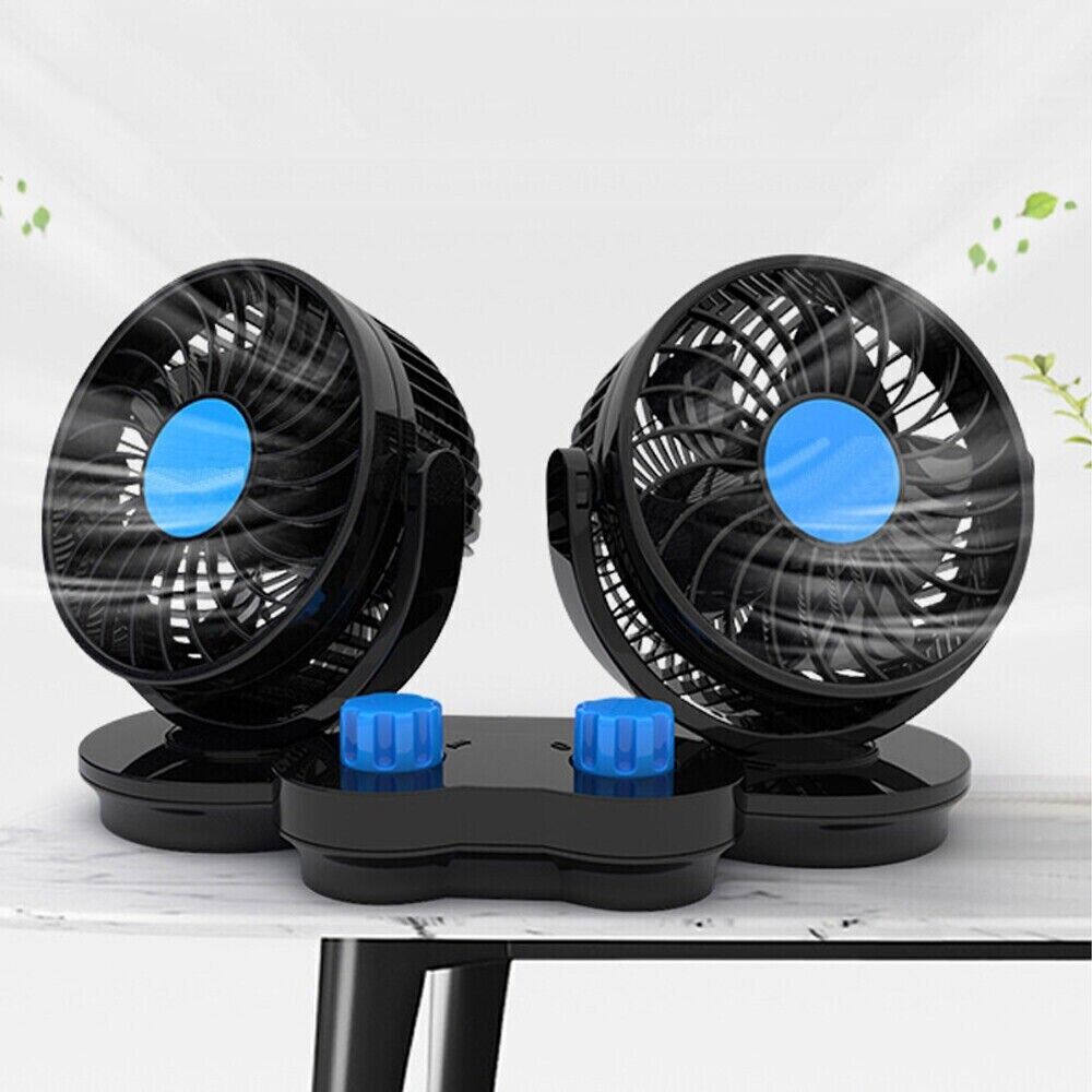 Ventilatore Portatile Da Viaggio Per Auto Camper Camion 12 Volt 2 VENTOLE T-517