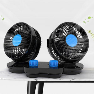 Ventilatore Portatile Da Viaggio Per Auto Camper Camion 12 Volt 2 VENTOLE T-517