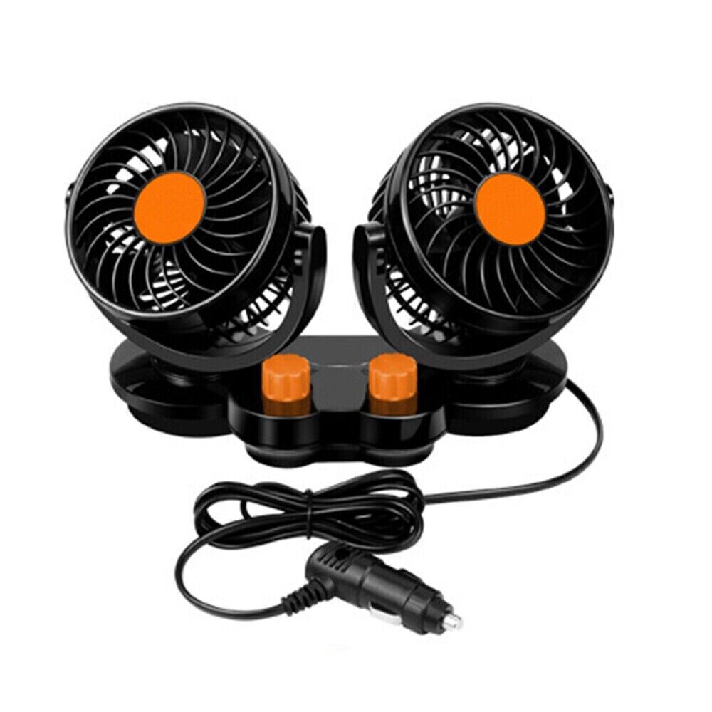 Ventilatore Portatile Da Viaggio Per Auto Camper Camion 12 Volt 2 VENTOLE T-517