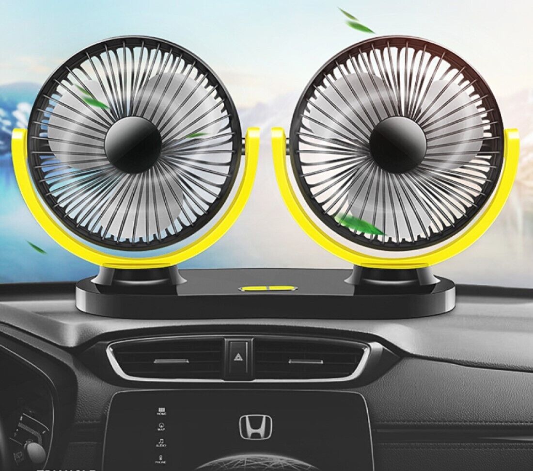 Ventilatore Portatile Da Viaggio Per Auto Camper Camion USB doppia ventola  X916