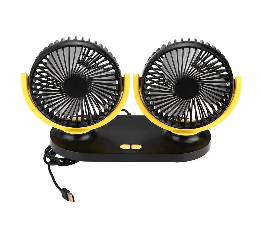 Ventilatore Portatile Da Viaggio Per Auto Camper Camion USB doppia ventola  X916