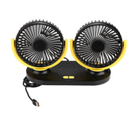 Ventilatore Portatile Da Viaggio Per Auto Camper Camion USB doppia ventola  X916