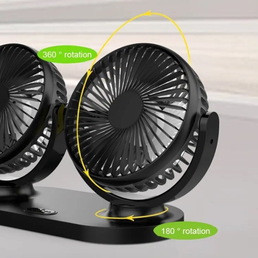 Ventilatore Portatile Da Viaggio Per Auto Camper Camion USB doppia ventola  X916