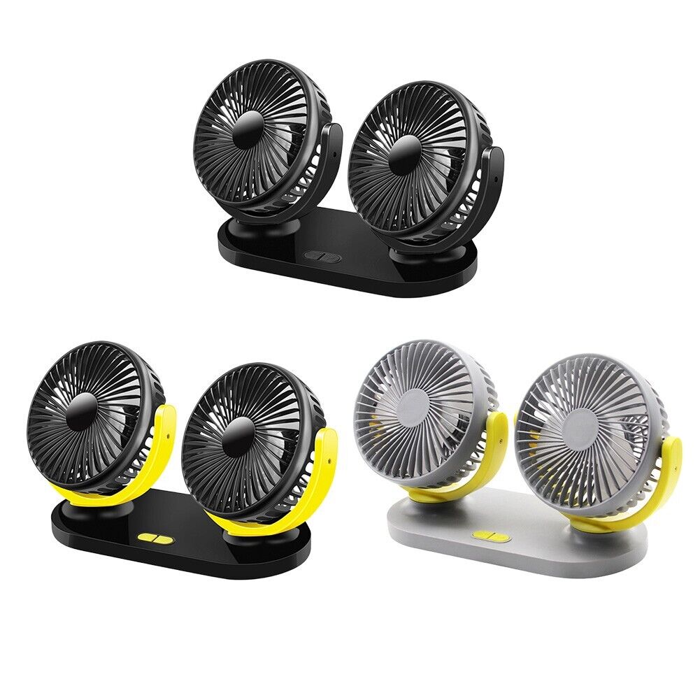 Ventilatore Portatile Da Viaggio Per Auto Camper Camion USB doppia ventola  X916
