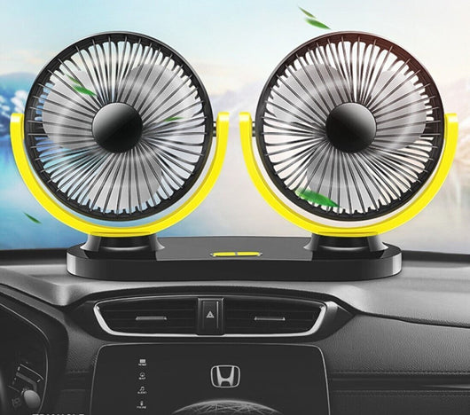Ventilatore Portatile Da Viaggio Per Auto Camper Camion USB doppia ventola  X916