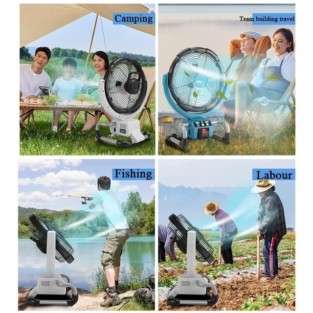 Ventilatore Portatile a Batteria 21V Per Campeggio Ufficio Casa Lavoro MLS0068