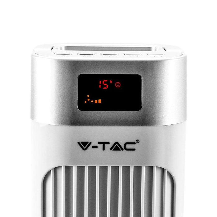 Ventilatore a Torre 55W con Display LED con Indicatore di Temperatura e Telecomando Colore Bianco 92cm
