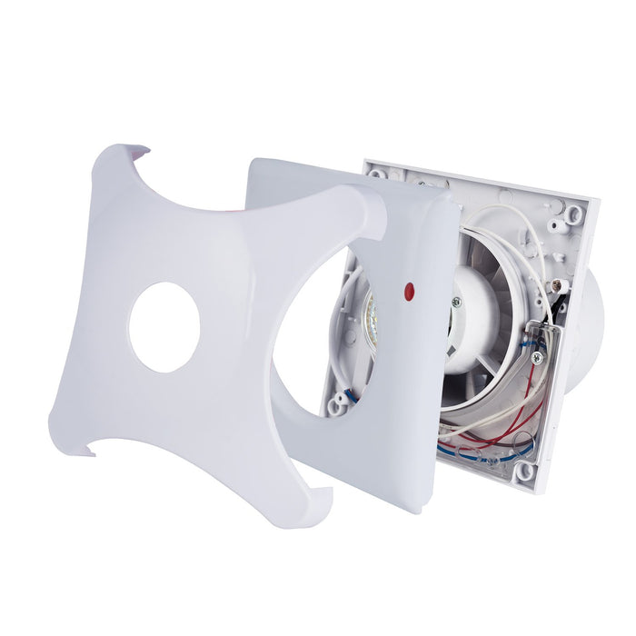 Ventola Aspirazione Bagno,Aspiratore Da Muro o Soffitto Piccolo e Potente 171X171mm Foro 100mm Profondità 84,6mm 10W 230V 50Hz 150m³/h 30dB