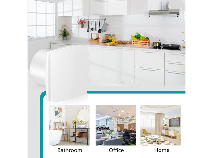 Ventola di Aspiratore 150mm Elettrica Silenziosa Aspirazione per Bagno Camera da Letto Ufficio Estrattore Ventilazione - No Confezione