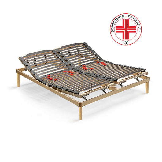 Rete Venus Manuale 160X190 26 doghe anti cigolio, 2 snodi, alzata indipendente, sospensioni SEBS, aggancio angolare |100% MADE IN ITALY - DISPOSITIVO MEDICO C1 DETRAIBILE 19%|