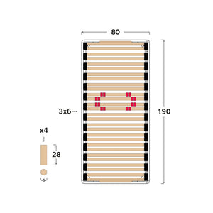Rete Venus 80X190 26 doghe anti cigolio, con regolatori di rigidità autobloccanti e sospensioni SEBS|100% MADE IN ITALY - DISPOSITIVO MEDICO C1 DETRAIBILE 19%|