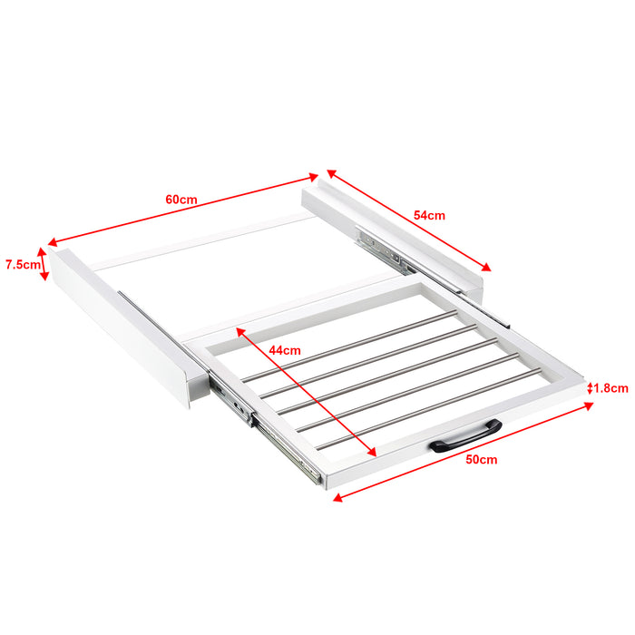 Kit di Sovrapposizione per Lavatrice e Asciugatrice Collegamento Universale con Piano Estraibile Porta Asciugamani