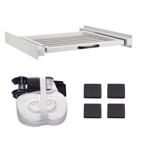 Kit di Sovrapposizione per Lavatrice e Asciugatrice Collegamento Universale con Piano Estraibile Porta Asciugamani