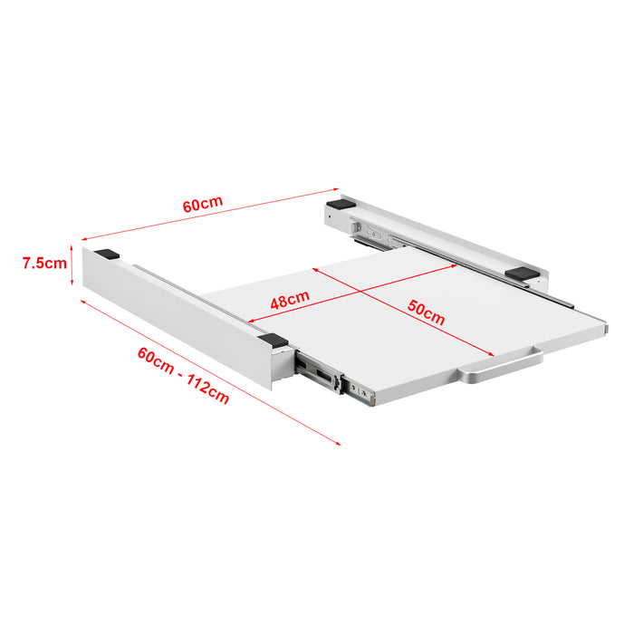 Kit di Sovrapposizione Buxton per Lavatrice e Asciugatrice con Ripiano - Bianco [en.casa]
