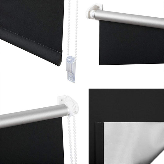 Tenda a rullo oscurante in poliestere montaggio rapido senza fori per finestre e porte 40x160 cm nero 19_0000891