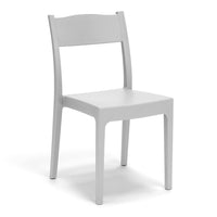 Set 6 sedie in polipropilene VESTA, impilabile, resistente ai raggi UV, design moderno, ideale per sala da pranzo, cucina, sala d’attesa, bar, ristoranti o giardino, colore Biancoù