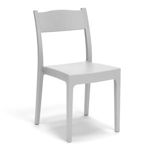 Set 4 sedie in polipropilene VESTA, impilabile, resistente ai raggi UV, design moderno, ideale per sala da pranzo, cucina, sala d’attesa, bar, ristoranti o giardino, colore Bianco