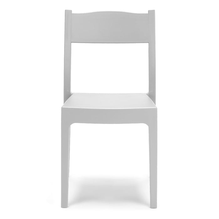 Set 4 sedie in polipropilene VESTA, impilabile, resistente ai raggi UV, design moderno, ideale per sala da pranzo, cucina, sala d’attesa, bar, ristoranti o giardino, colore Bianco