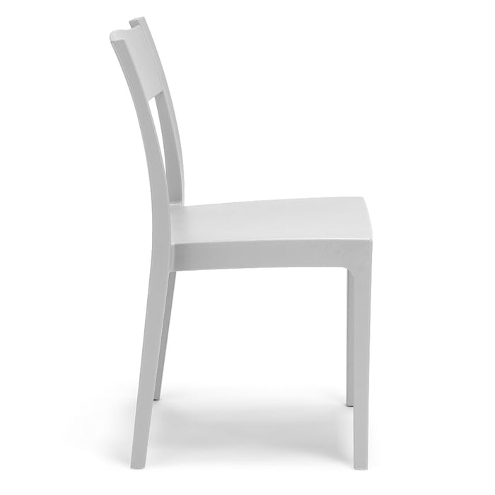 Set 6 sedie in polipropilene VESTA, impilabile, resistente ai raggi UV, design moderno, ideale per sala da pranzo, cucina, sala d’attesa, bar, ristoranti o giardino, colore Biancoù