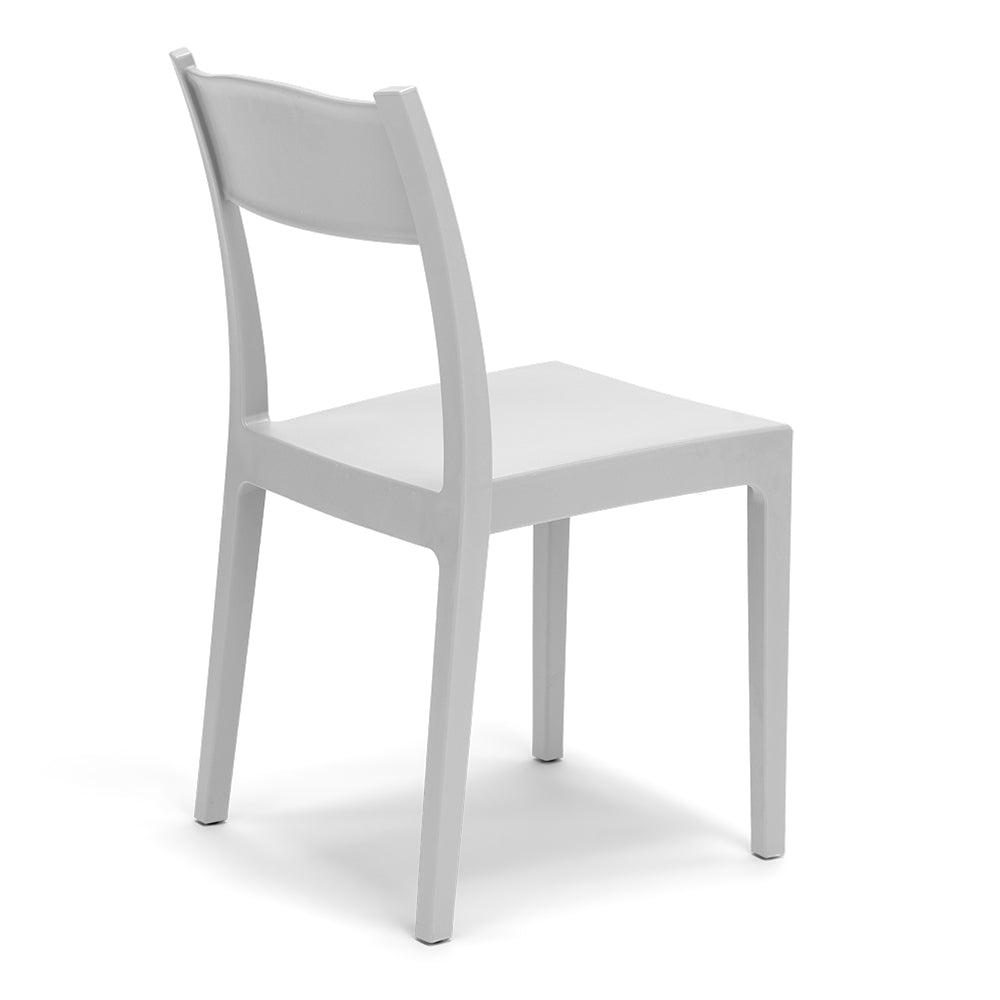 Set 4 sedie in polipropilene VESTA, impilabile, resistente ai raggi UV, design moderno, ideale per sala da pranzo, cucina, sala d’attesa, bar, ristoranti o giardino, colore Bianco