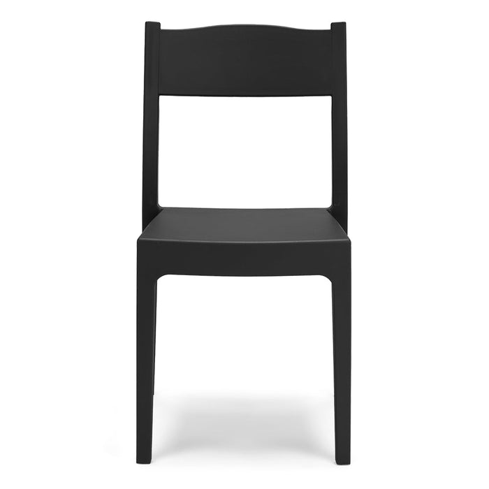 Set 4 sedie in polipropilene VESTA, impilabile, resistente ai raggi UV, design moderno, ideale per sala da pranzo, cucina, sala d’attesa, bar, ristoranti o giardino, colore Ghisa