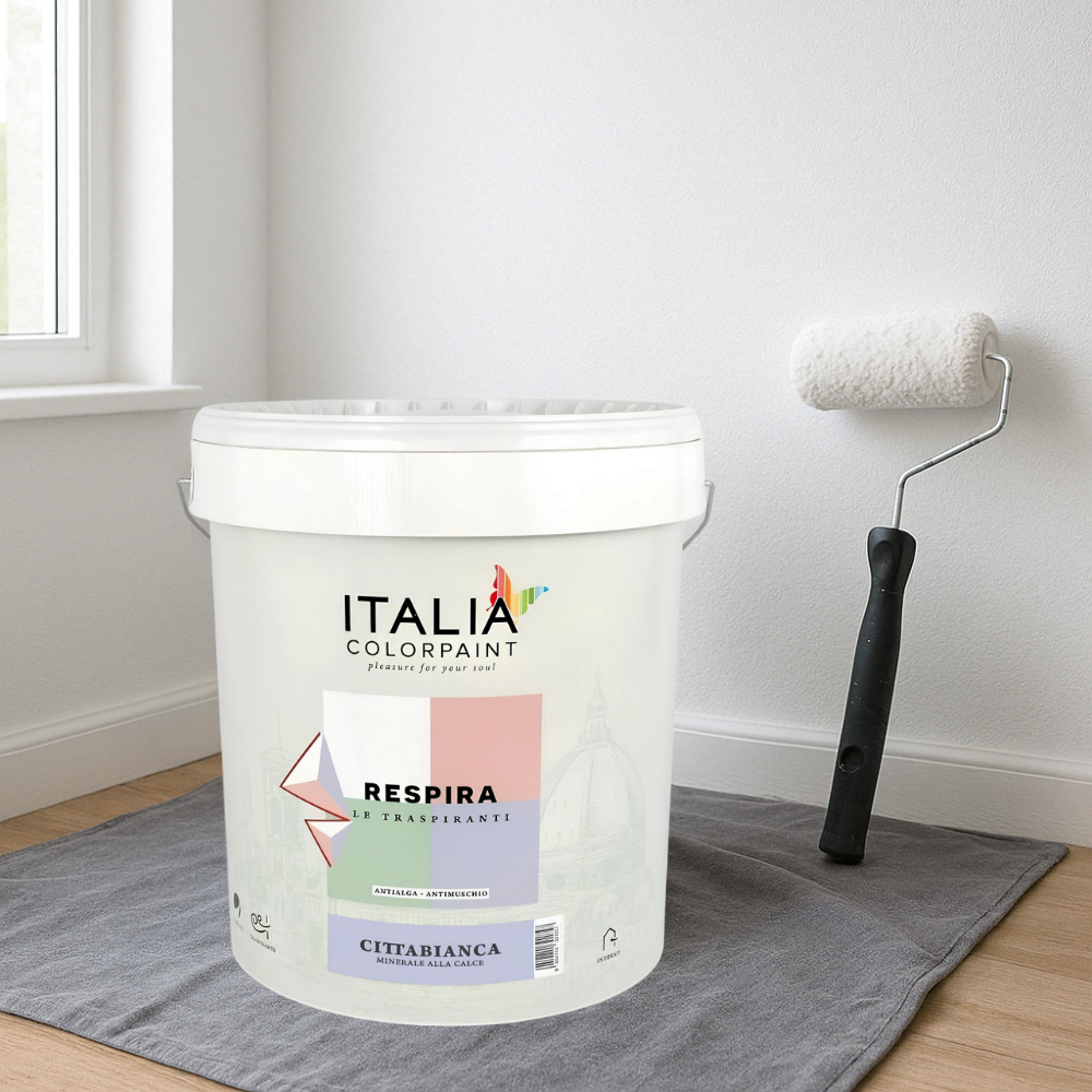 Idropittura minerale calce traspirante vari formati bianca respira cittabianca *** formato 13 lt, confezione 1
