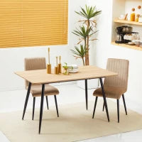 Tavolo da Cucina per 4 Persone in MDF e Acciaio, 140x80x76cm, Colore Legno e Nero
