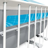 26770NP - Piscina Prisma Frame Rettangolare Clearview Cm 400X200X122 Con Pompa Filtro, Telo Base, Telo Copertura, Scaletta