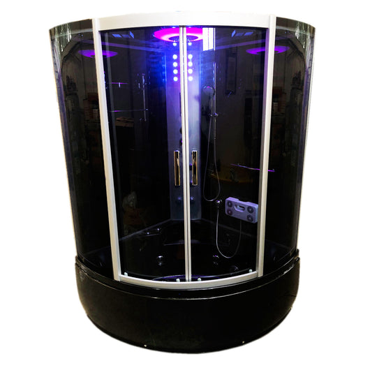 Vasca-doccia idromassaggio nera angolare 130 x 130 cm - Vienna