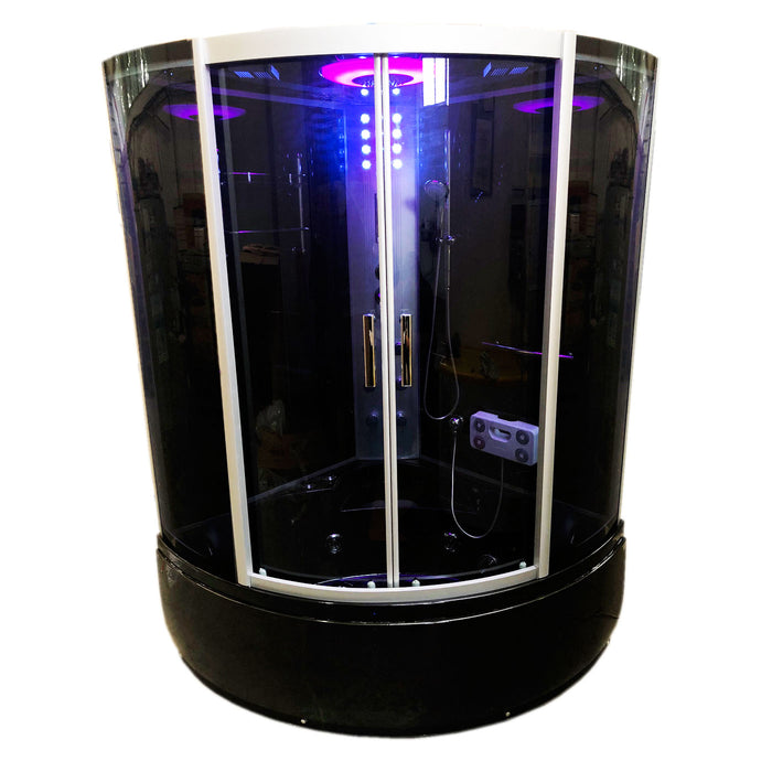 Vasca-doccia idromassaggio nera angolare 130 x 130 cm - Vienna