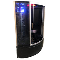 Vasca-doccia idromassaggio nera angolare 130 x 130 cm - Vienna