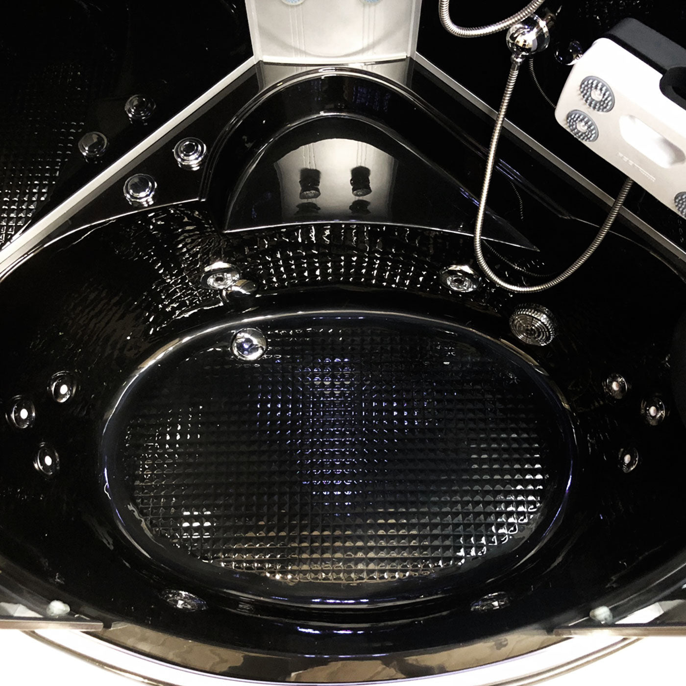 Vasca-doccia idromassaggio nera angolare 130 x 130 cm - Vienna